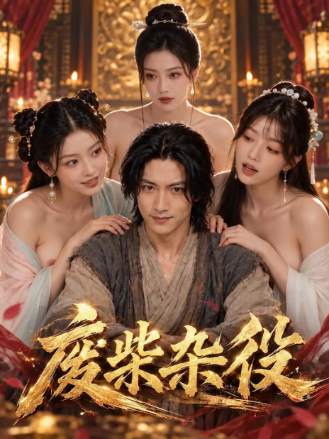 中秋题材短剧海报，白衣女子抱着玉兔坐在桂树旁